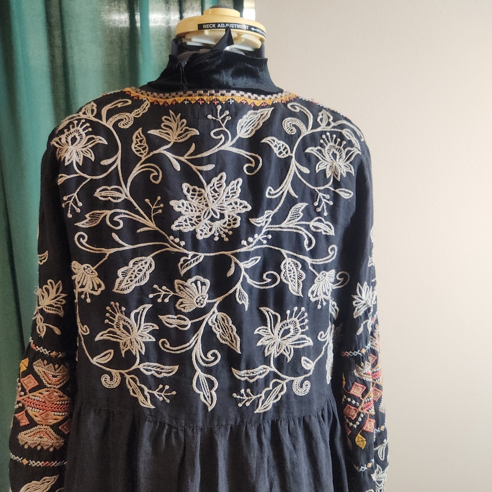 Johnny Was Workshop Embroidered Babydoll Mini Dress - Picture 5 of 7